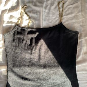 Black ribbed sleeveless top